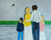 Nr.20 | Gonnie Geerts-Giesen | Vogel | Olie | 50 x 40 | met houten lijst